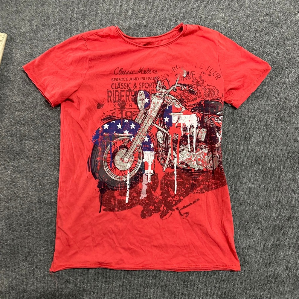 Epic Threads T-Shirt Mens Size XL Red Motorcycle Graphic Americana Short Sleeve